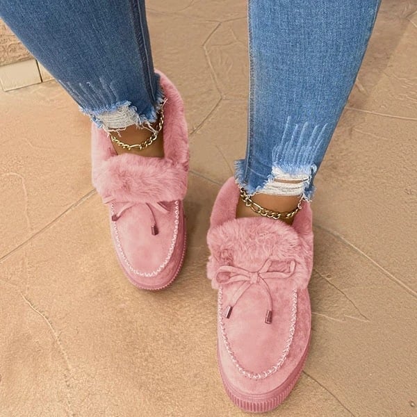 ⚡Womens boots round head thick sole⚡Wool thick warm cotton shoes