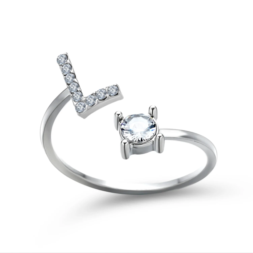 Initial Letter Ring with Zirconia