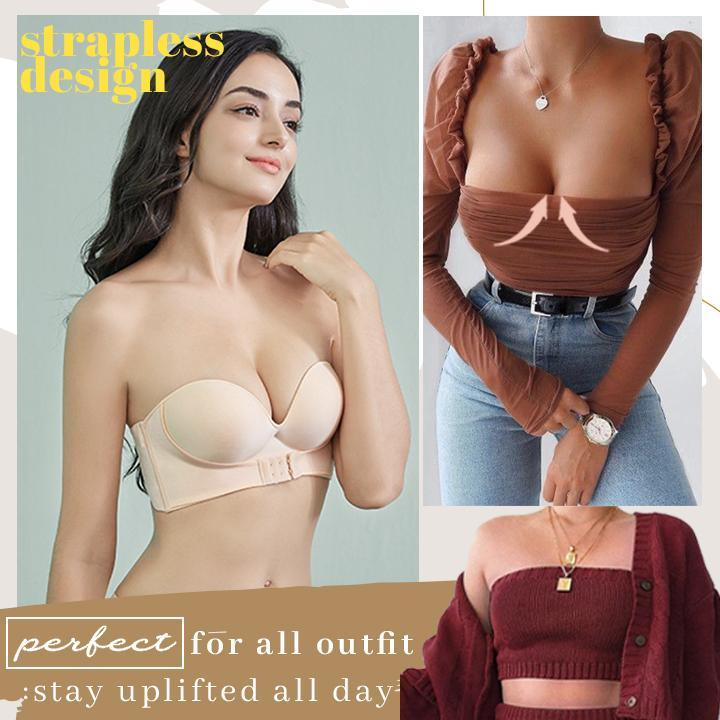 FRONT BUCKLE STRAPLESS ULTRA LIFT BRA