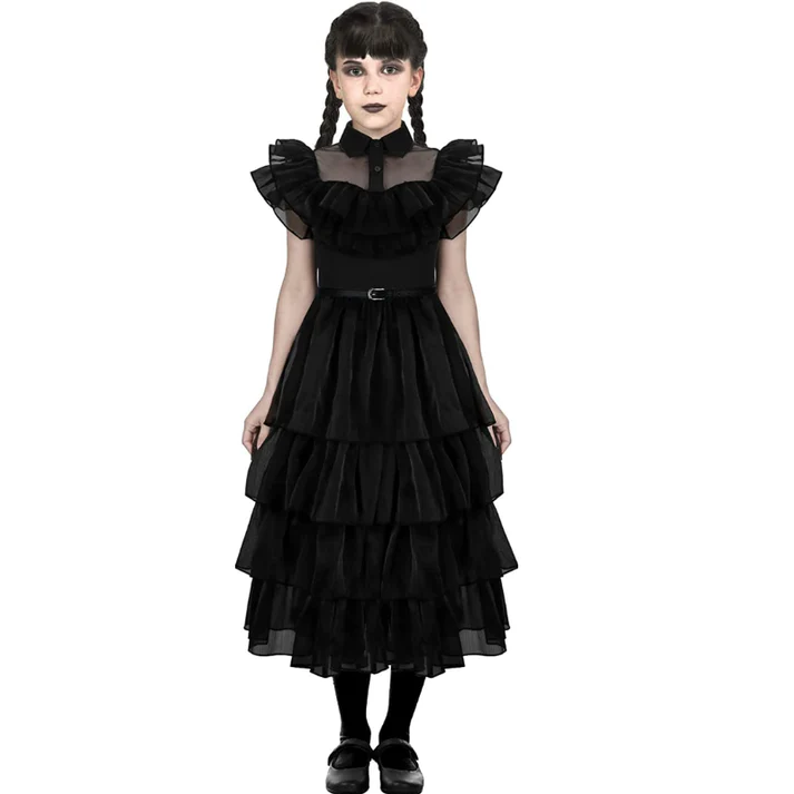 Black gauze skirt Adams family cosplay costume