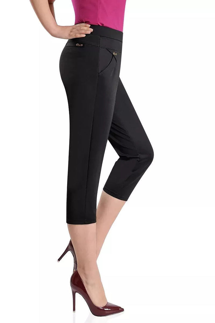 womens seven point color pants high waisted elastic casual pants