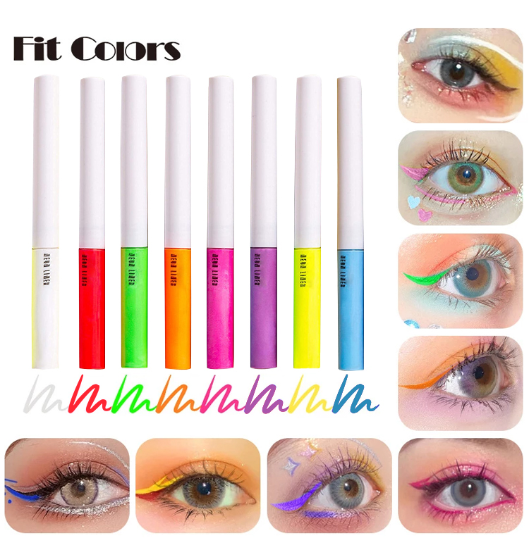 Rainbow Neon Eyeliner Flurescent Waterproof Eyeliner Pen