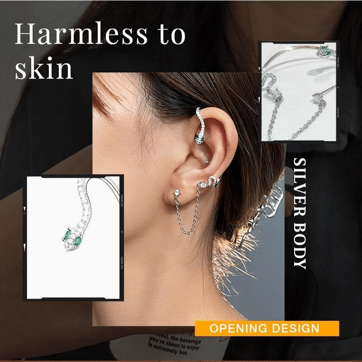 SHINY ZIRCON SNAKE EAR CLIP