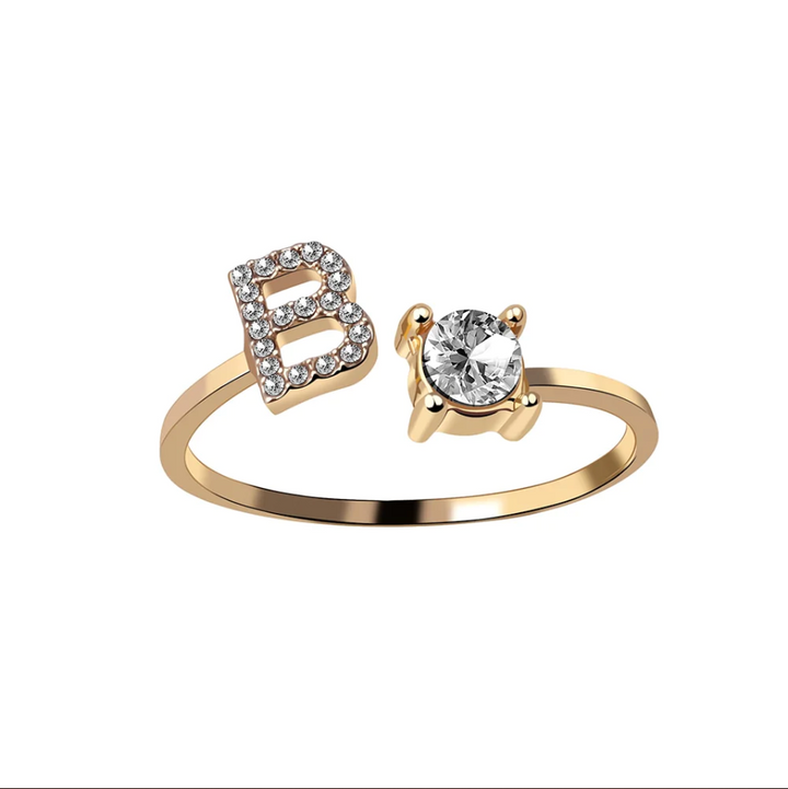 Initial Letter Ring with Zirconia