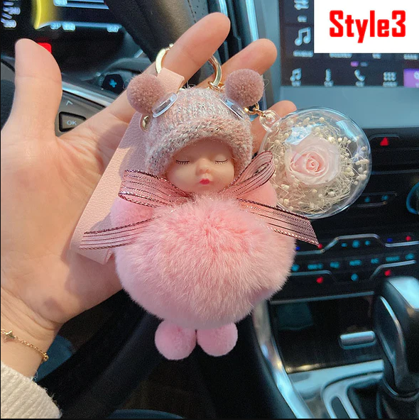 Super Cute Furry Doll Keychain