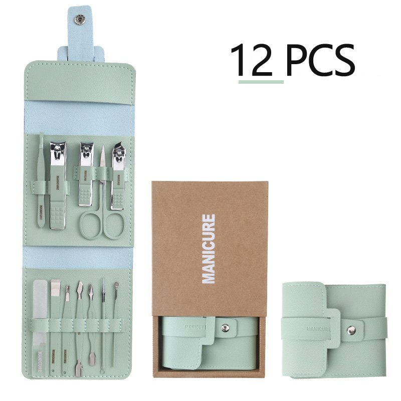 12 16 Pieces Nail Clipper Set With Folding Bag Nail Clipper Kit Scissors Makeup Beauty Tools