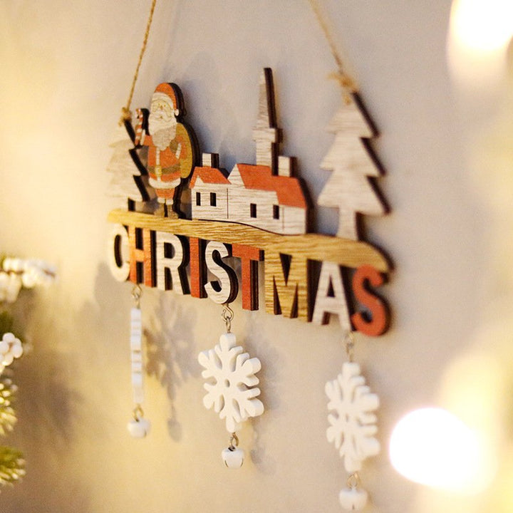 Wood Christmas Door Hanging Ornaments