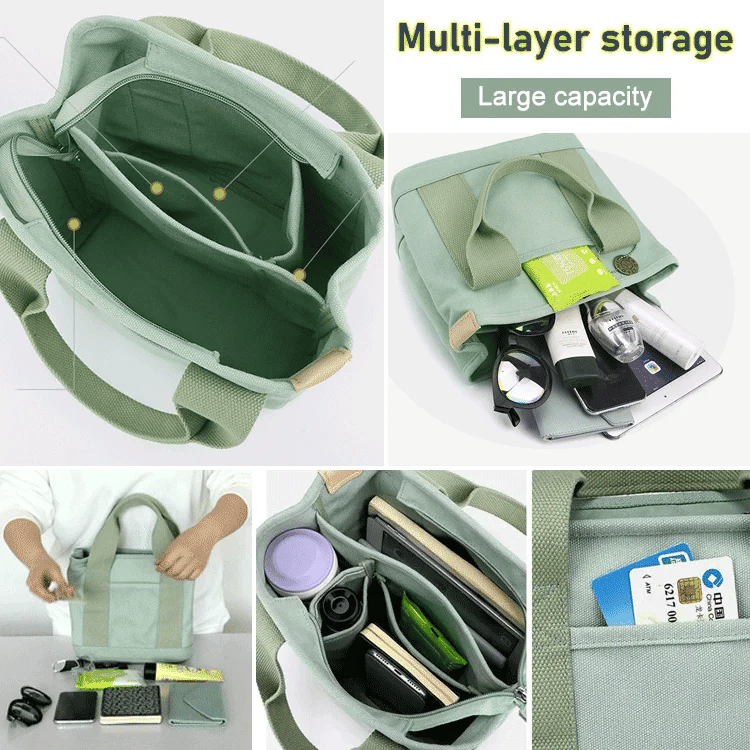 Large capacity multi pocket handbag