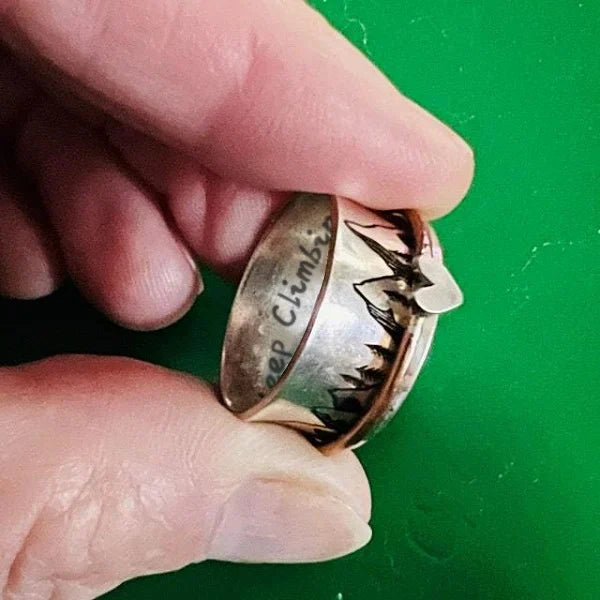 Keep Climbing Silver Spinner Ring