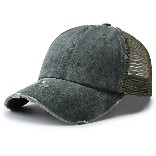 Washed Dad Hat with Ponytail Hole