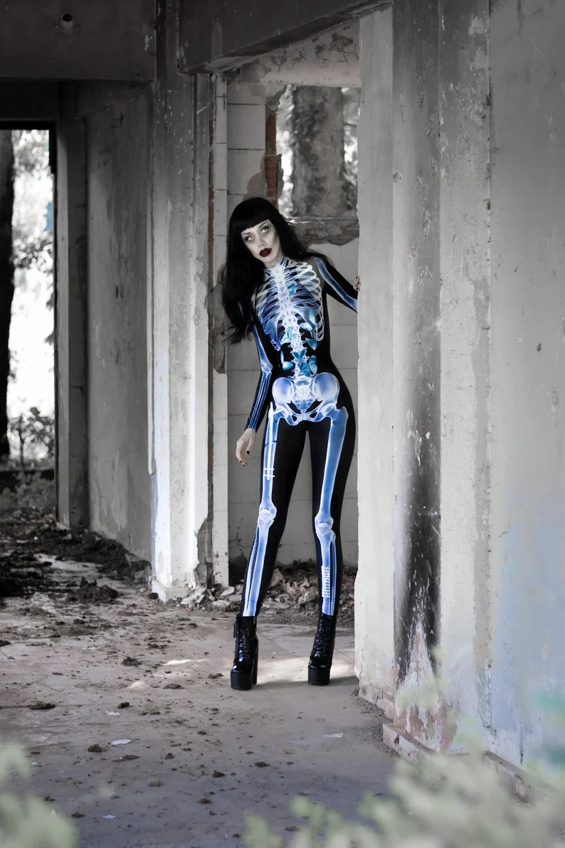 Halloween Couple Skeleton Bodysuit