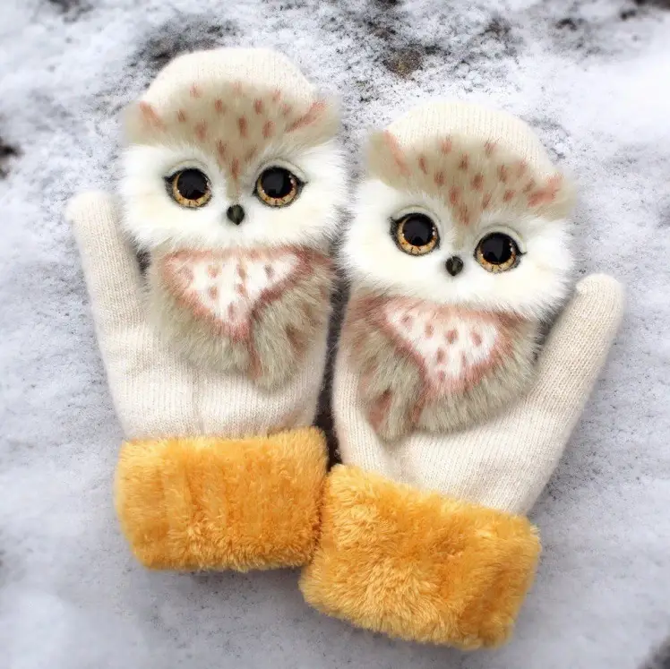 Hand knitted animal Mittens
