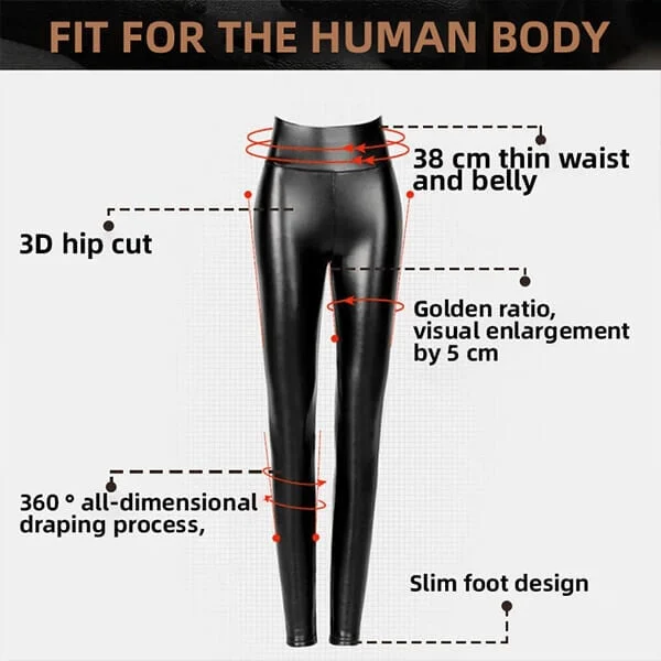 S shaped PU Leather Leggings