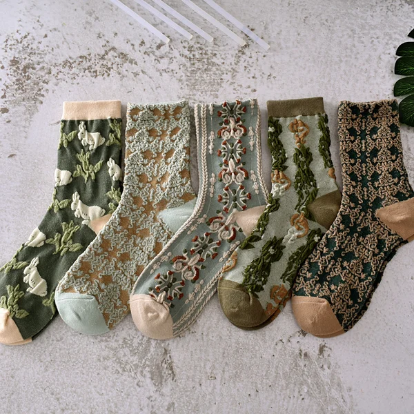 womens floral cotton socks