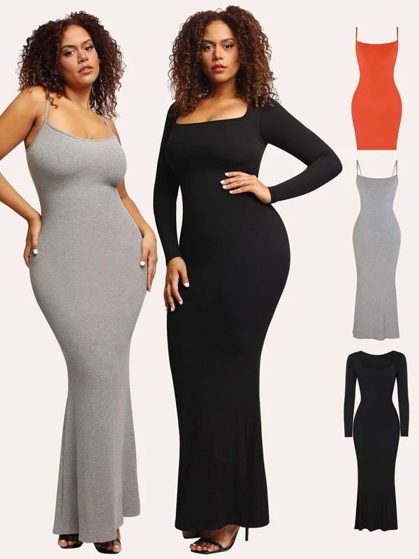 BUILT IN SHAPEWEAR MODAL SOFT LOUNGE DRESSES