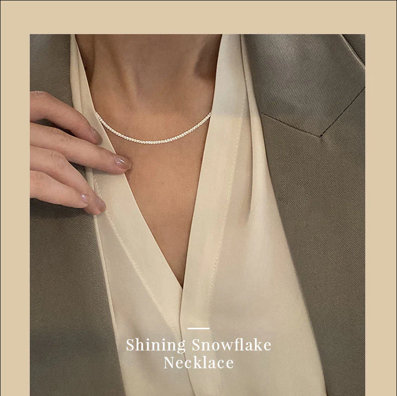 Shining Snowflake Necklace Bracelet