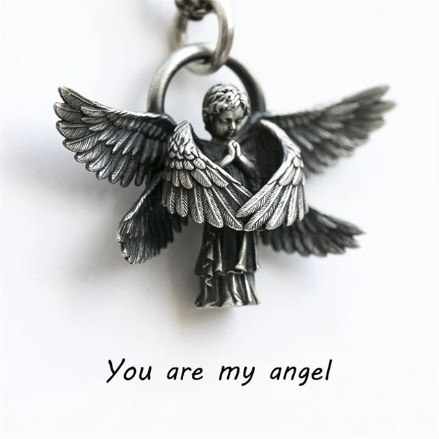 Angel Pendant Necklace Angel Wings Amulet