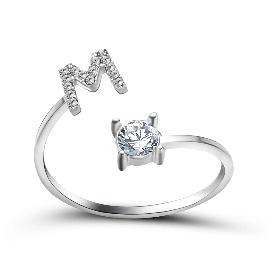 Initial Letter Ring with Zirconia