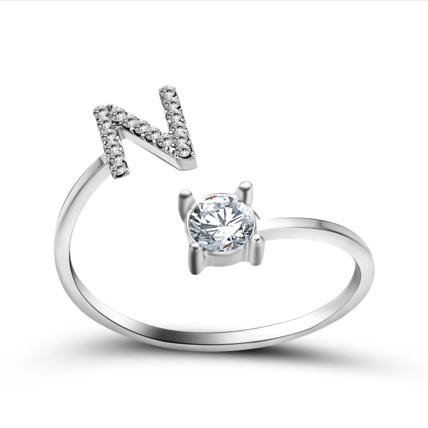 Initial Letter Ring with Zirconia