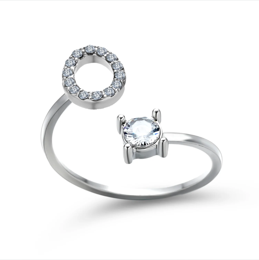Initial Letter Ring with Zirconia