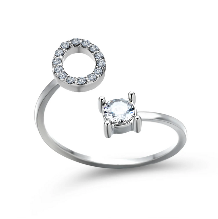 Initial Letter Ring with Zirconia