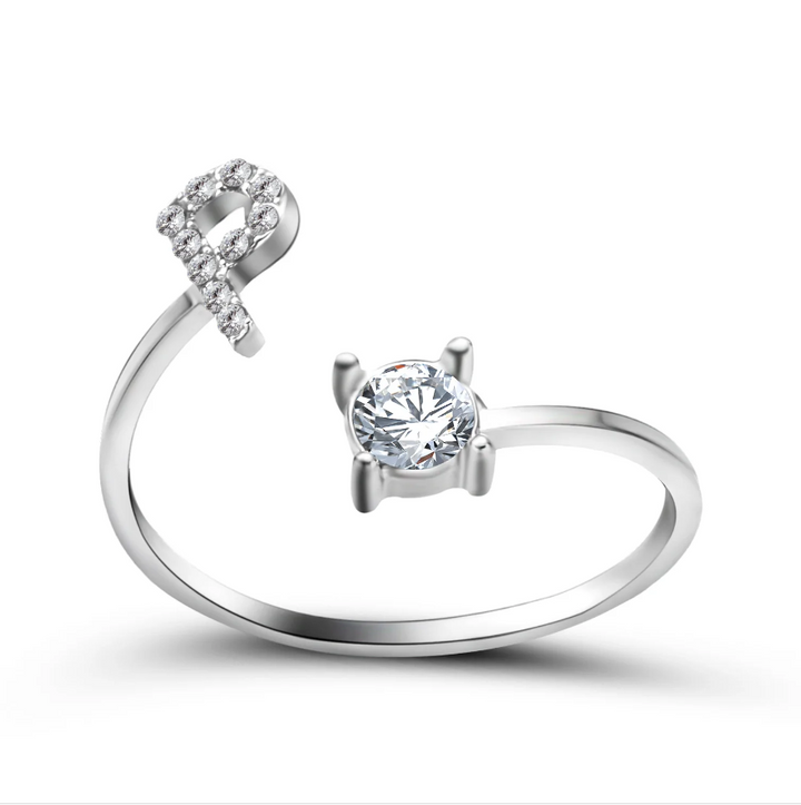 Initial Letter Ring with Zirconia