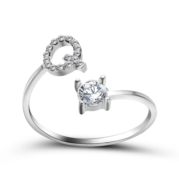 Initial Letter Ring with Zirconia