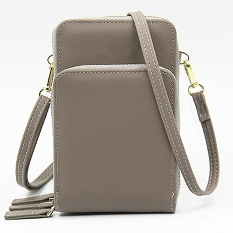 Three Zipper Vertical Shoulder Bag