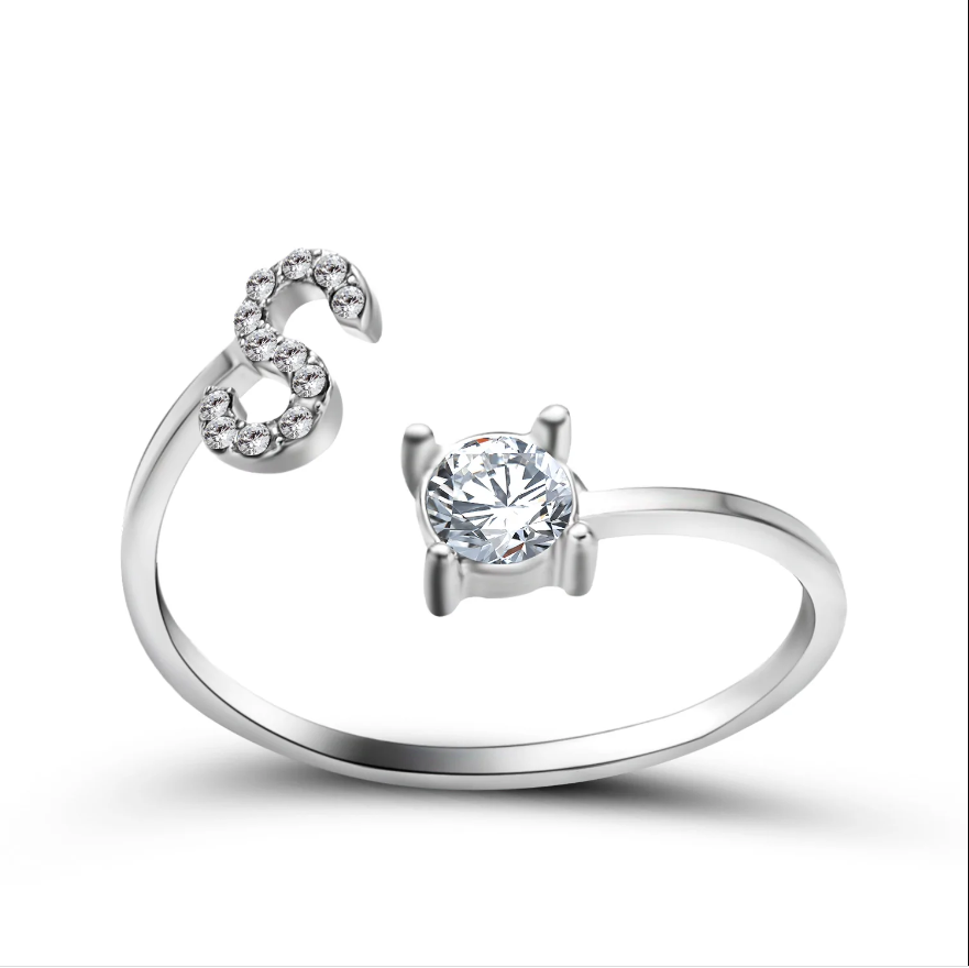 Initial Letter Ring with Zirconia