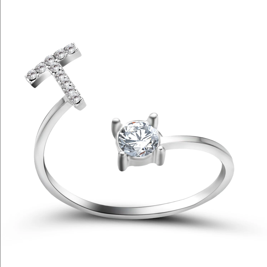 Initial Letter Ring with Zirconia