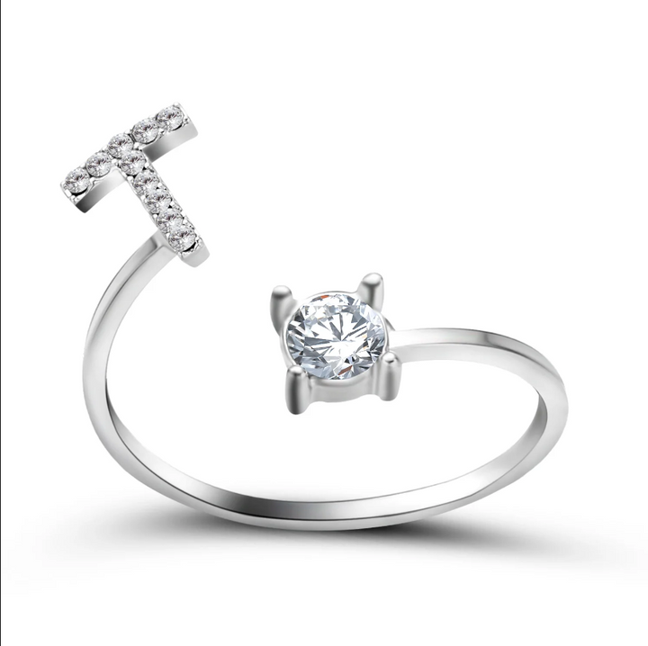 Initial Letter Ring with Zirconia