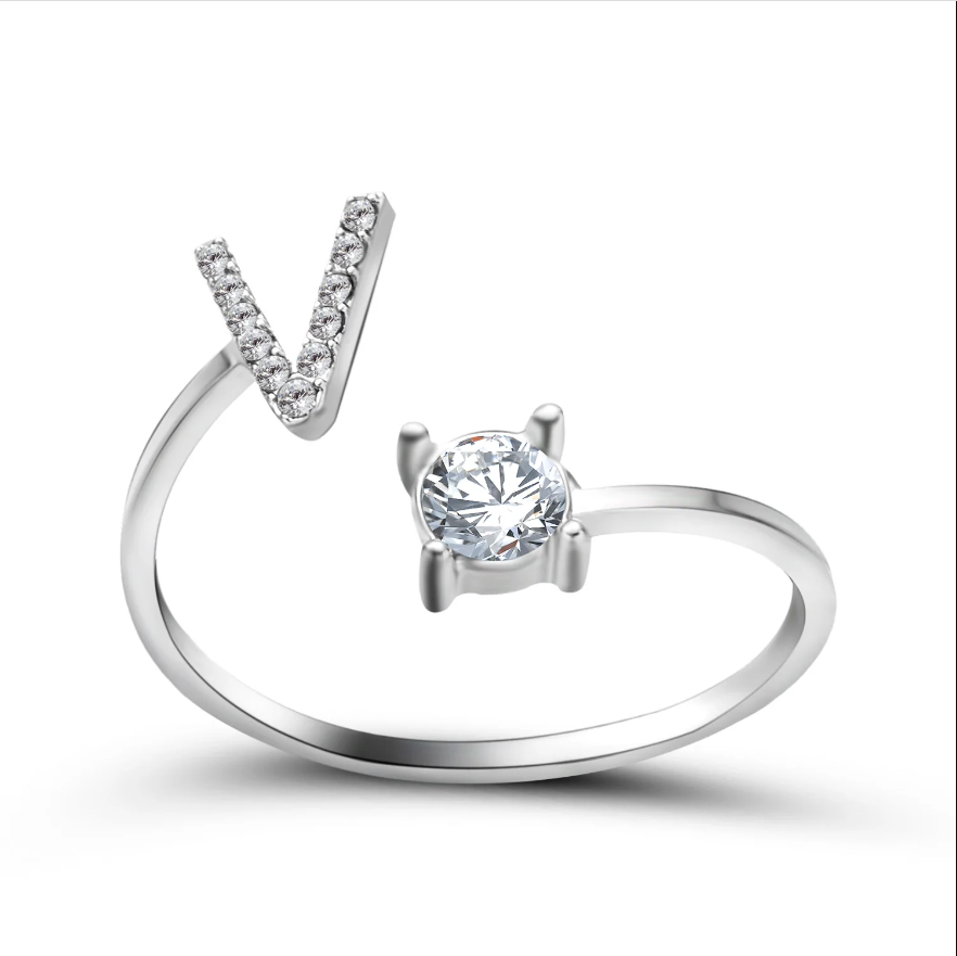 Initial Letter Ring with Zirconia