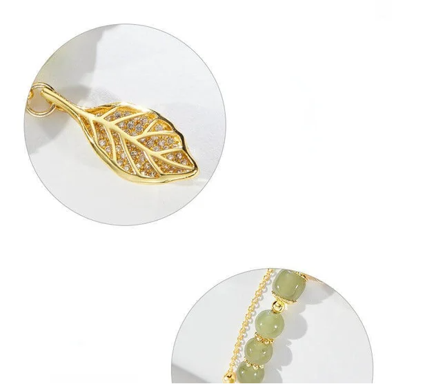 hetian jade gold leaf bracelet