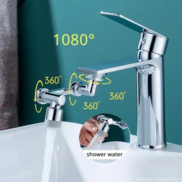 Rotating 1080° robotic arm faucet
