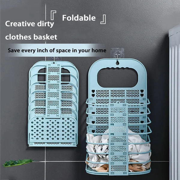 Folding wall mounted non perforated storage baskets