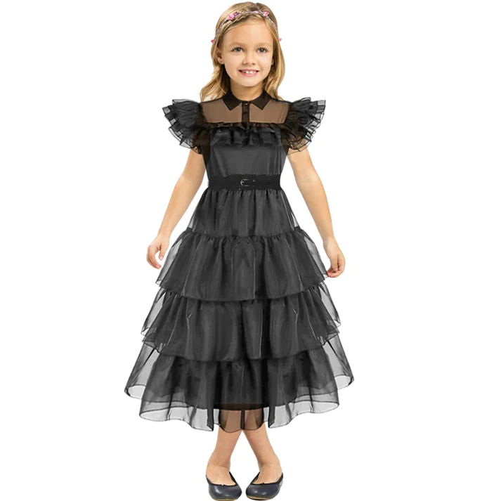 Black gauze skirt Adams family cosplay costume