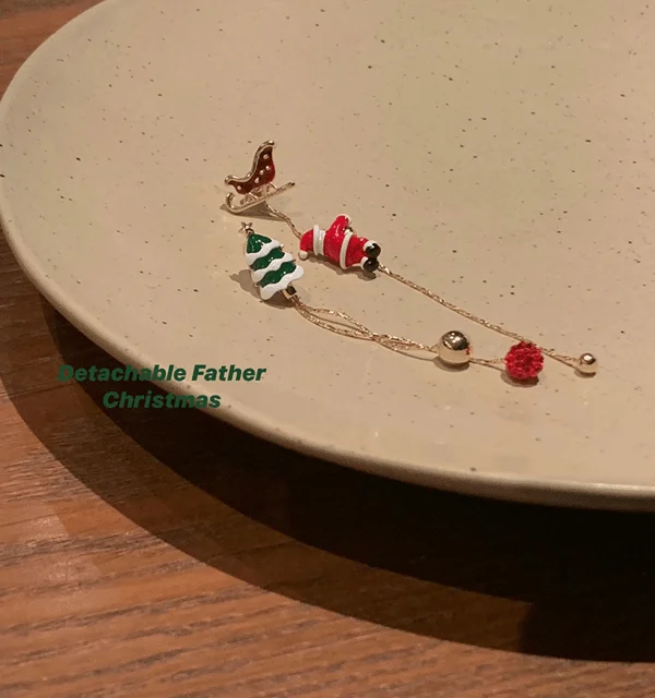 Moving Santa Claus Dangle Earrings