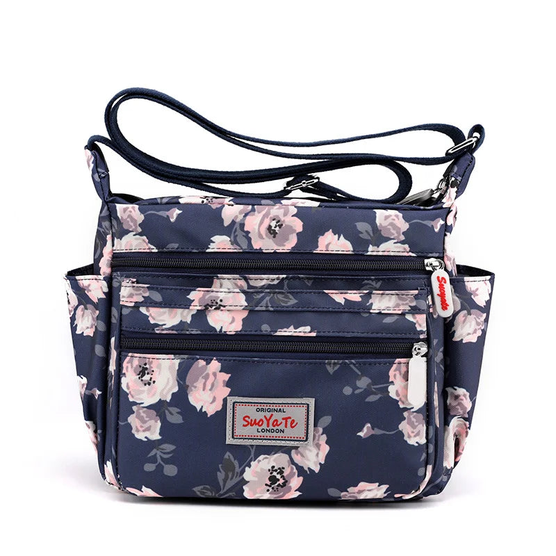 Multi layered Floral Pattern Waterproof Canvas Bag for Women