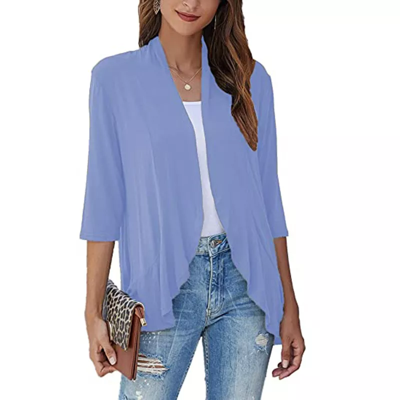 WOMENS CASUAL LIGHTWEIGHT OPEN FRONT CARDIGANS