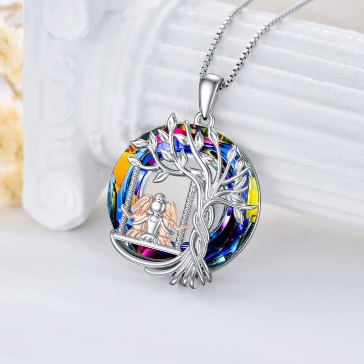 For Sister  S925 There no greater gift than sisters Crystal Tree of Life Necklace