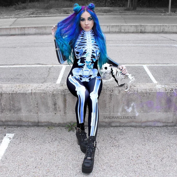 Halloween Couple Skeleton Bodysuit
