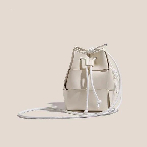 WOVEN BUCKET CROSSBODY BAG