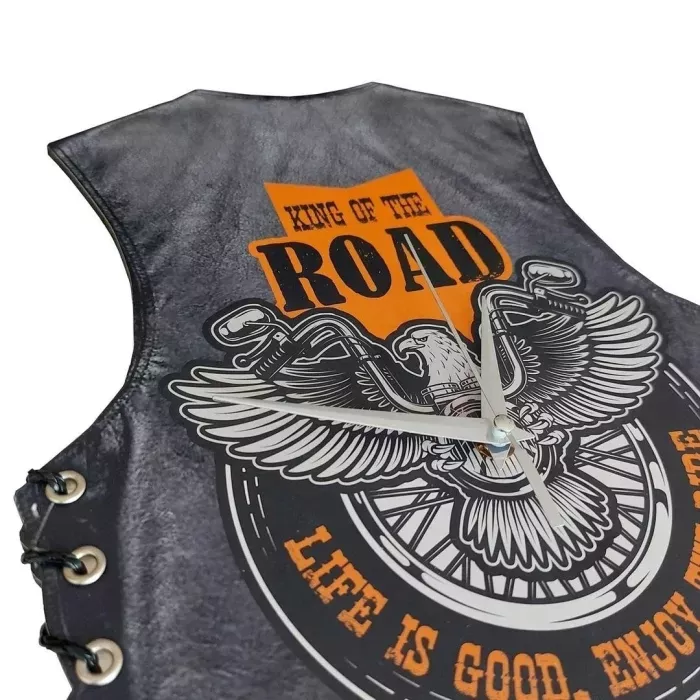 Motorcycle vest hanging clock