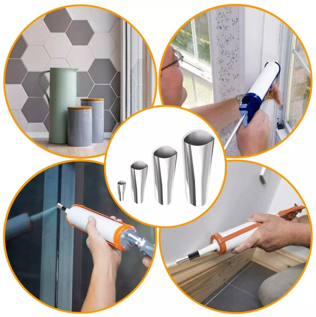 14 PCS Reusable Stainless Steel Caulking Nozzle