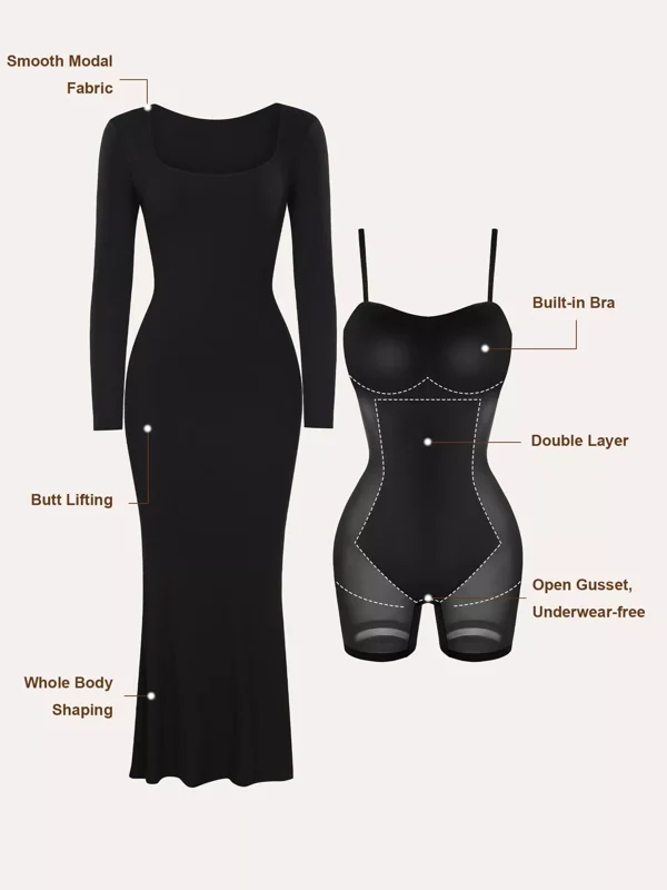 BUILT IN SHAPEWEAR MODAL SOFT LOUNGE DRESSES