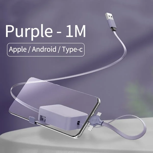 3 in 1 Rechargeable USB Fast Charging Cable  Mobile Stand