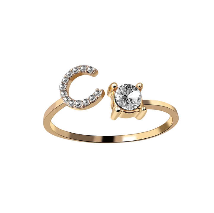 Initial Letter Ring with Zirconia