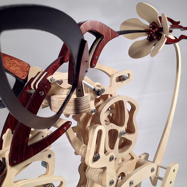 MAGICAL WOODEN KINETIC HUMMINGBIRD SCULPTURE
