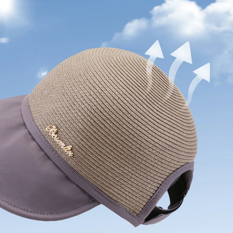 Womens large brim sunscreen hat for beach outing in summer