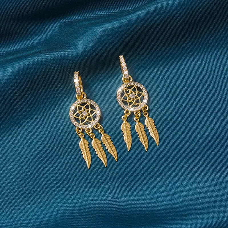 DREAMCATCHER CRYSTAL CHARM EARRINGS